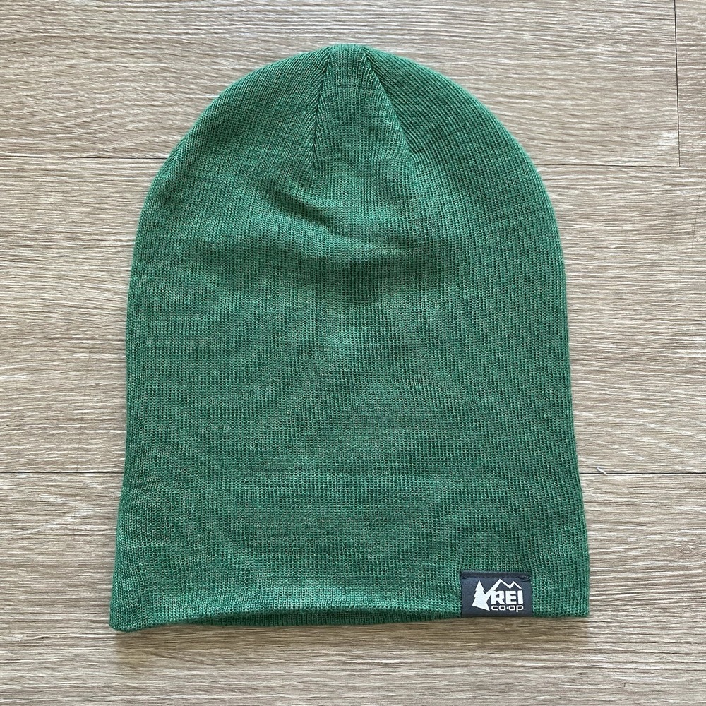 REI Co-op Wool Blend Knit Beanie Hat Unisex OSFM Green Outdoor Gorpcore Hike